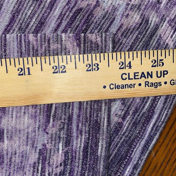 Weekends By Chico's 3 Metallic Purple Long Sleeve Holiday Seasonal Floral Blouse - Picture 5 of 10